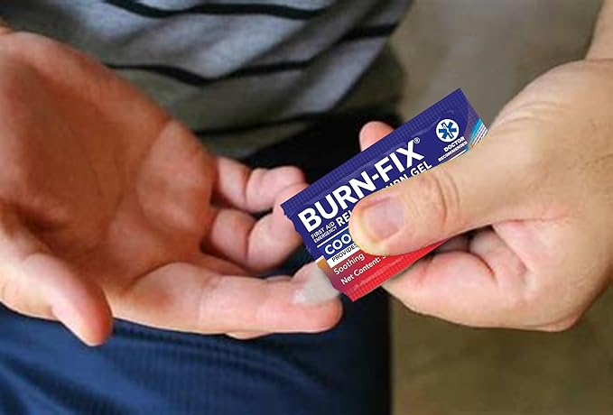 BurnFix® Hydrogel Burn Gel Packets – 3.5 g Soothing First Aid Burn Cream for Instant Cooling Relief on Minor Burns, Sunburns & Scalds │ Ideal Emergency Kit Essential (Pack of 25)