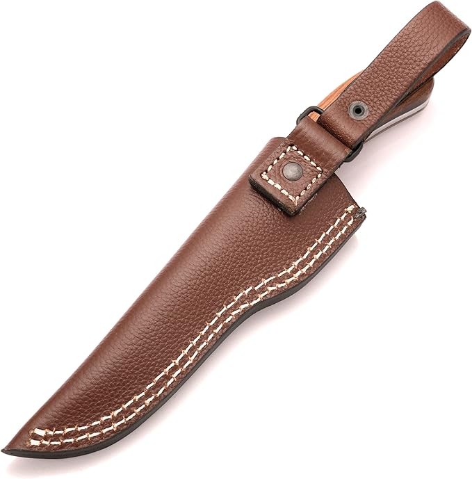 Bushcraft Knife Full Tang, 9-Inch High Carbon Steel Fixed Blade Knife With Sheath, Outdoor Scandi Knife, Tactical, Camping Survival For Hunting, Carving & Hiking