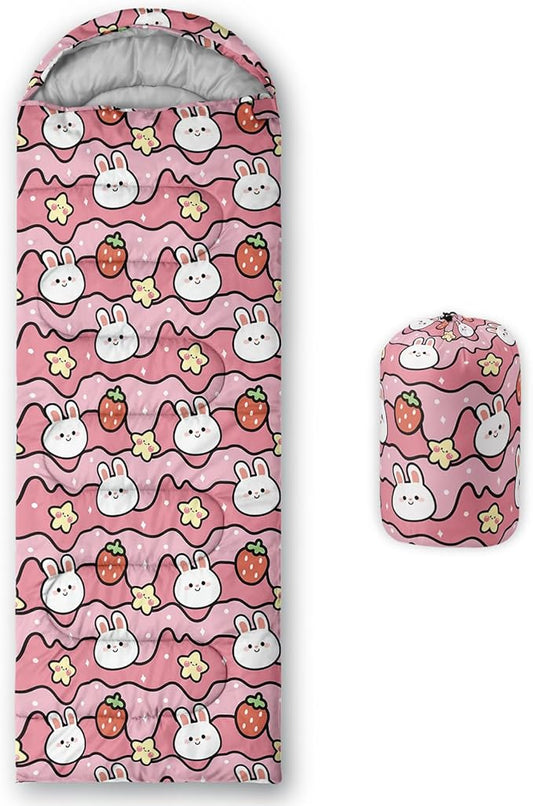 QOOMO Camping Sleeping Bags,3 Season Warm & Cool Weather,Lightweight,Waterproof Sleeping Bags for Adults & Kids,Traveling,and Outdoors,Camping Gear Equipment