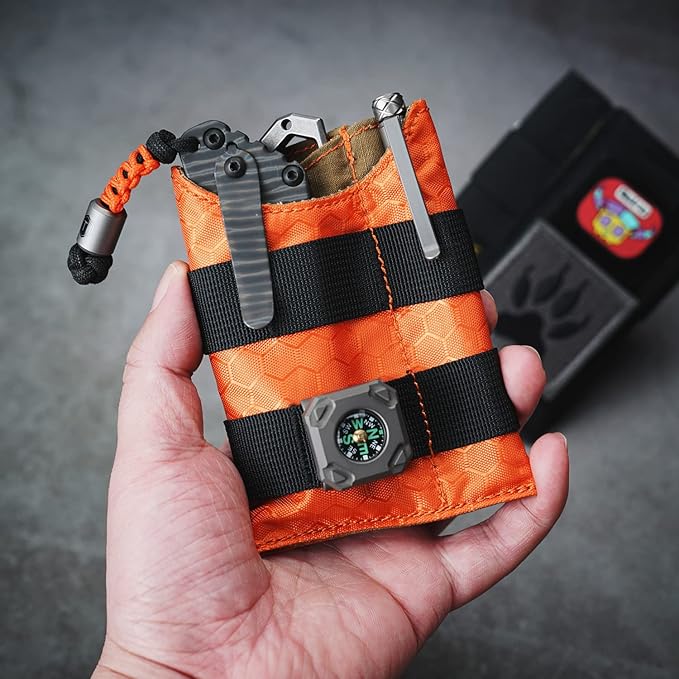 VIPERADE VE9 EDC Pocket Organizer Tool Pouch, Multitool Sheath with Patch Area for DIY, EDC Pocket Pouch with 3 Slip Pockets for Men Outdoor Activity Daily Carry