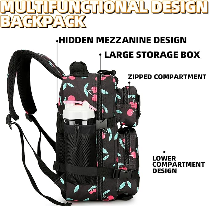 9L Mini Tactical Backpack 9L Assault Pack 9L Tactical Backpack Hiking Fitness Backpack(Cherry)