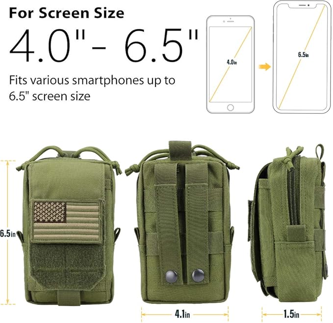 WYNEX Tactical EDC Pouch, Molle Utility Pouches Gadget Organizer Phone Holder Waist Pack Smartphone Pouch Tool Holster Pocket