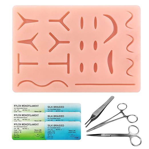Ultrassist Suture Kit for Medical Students, Suture Stitching Kit with 19 Pre-Cut Wounds, Suture Instruments, Various Sutures, Ideal Practice Suture Training Kit (Education Use Only)