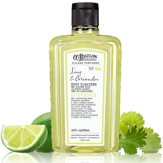 C.O. Bigelow Lime Coriander Body Wash, Village Perfumer Moisturizing Body Wash with Aloe Vera, 10 Fl Oz