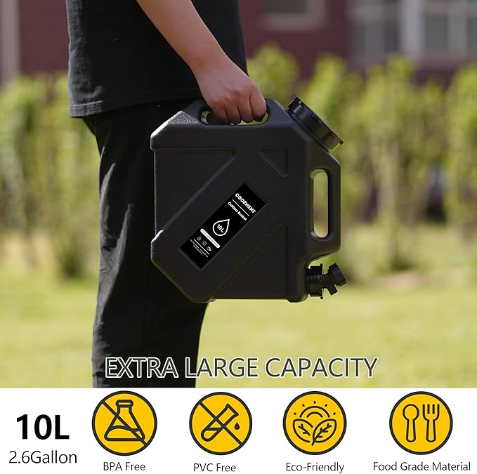 3.2 Gallon/5 Gallon Water Containers with Spigot, BPA Free Water Jug, Military Green Water Tank, Multifunction Water Storage Containers for Camping Outdoor Hiking,Emergency Stroage