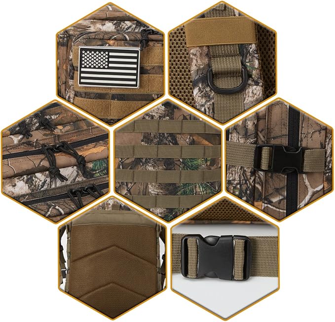 QT&QY 45L Military Tactical Backpacks Molle Army Assault Pack 3 Day Bug Out Bag Hiking Treeking Rucksack…