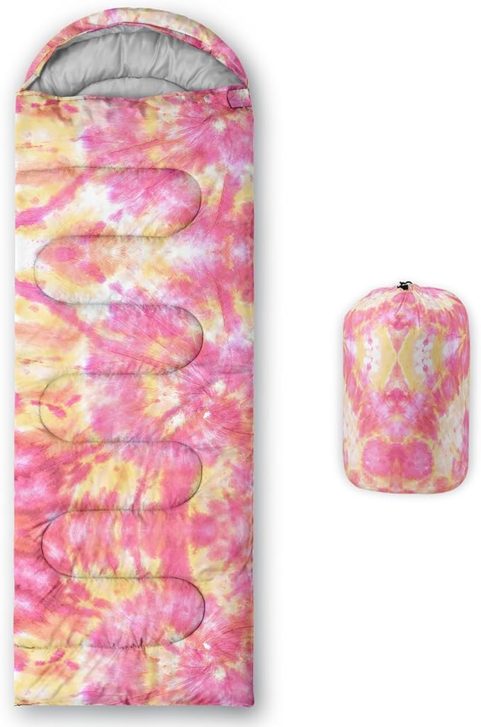 QOOMO Camping Sleeping Bags,3 Season Warm & Cool Weather,Lightweight,Waterproof Sleeping Bags for Adults & Kids,Traveling,and Outdoors,Camping Gear Equipment