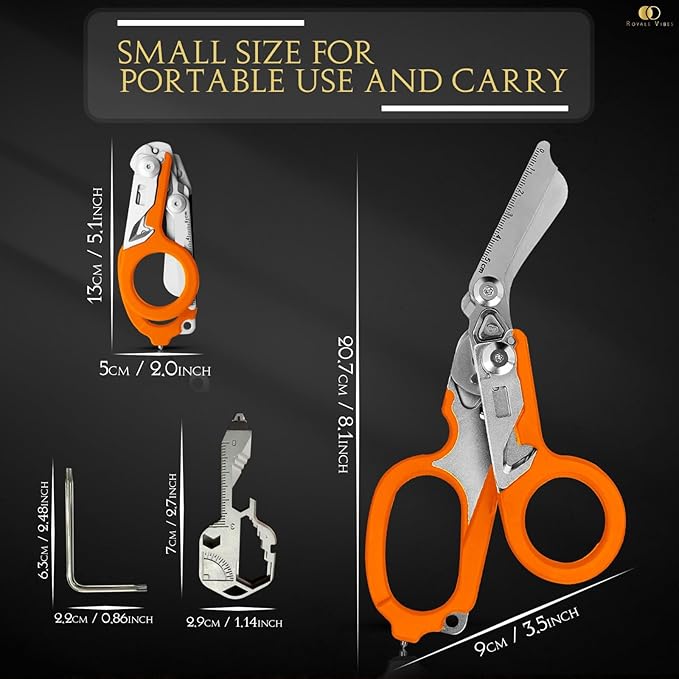 6-in-1 Multifunctional Trauma Shears – Premium Medical Shears for Nurses, EMTs, and First Responders