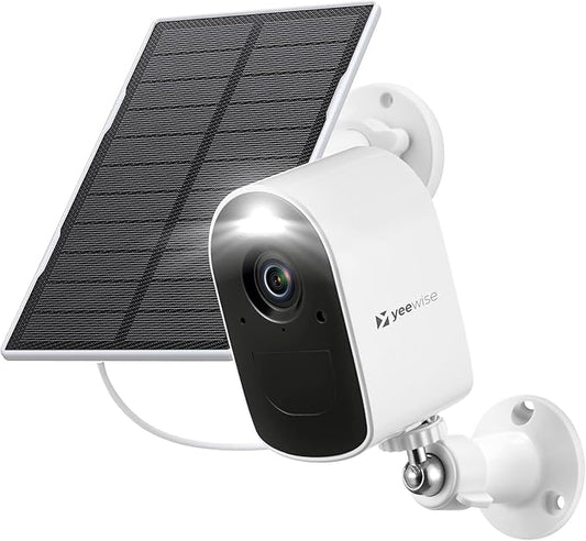 2K Solar Security Cameras Wireless Outdoor, WiFi6 Solar Security Camera for Outside Wireless, Color Night Vision, 2.4/5GHz WiFi, IP66 Weatherproof, Compatible with Alexa, No Monthly Fees