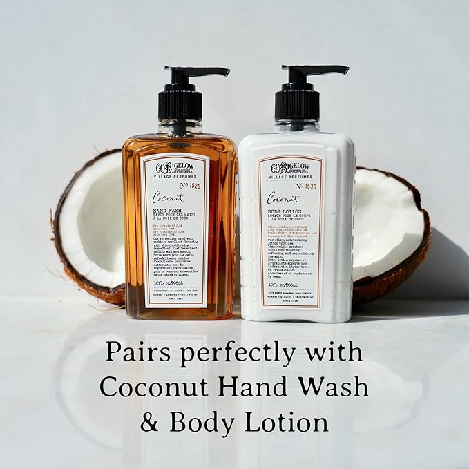 C.O. Bigelow Coconut Body Wash, Village Perfumer Moisturizing Body Wash with Aloe Vera, 10 Fl Oz