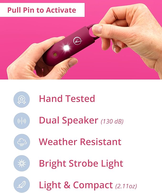 Vantamo Personal Alarm for Self Defense with Low Battery Notice, Strobe Light & Extra Loud 130 dB Double Speakers Safety Keychain Set for Women, Rechargeable Panic Button for Womens Self Defense