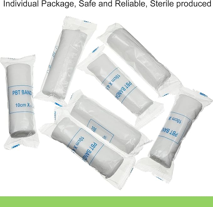Treela 100 Rolls Gauze Bandage, 4 in x 5 Yards, Elastic Bandages Individual Packaging Sterile Non Latex First Aid Pads Medical Breathable Gauze Roll Wrap for Safety Wound Caring and Supplies