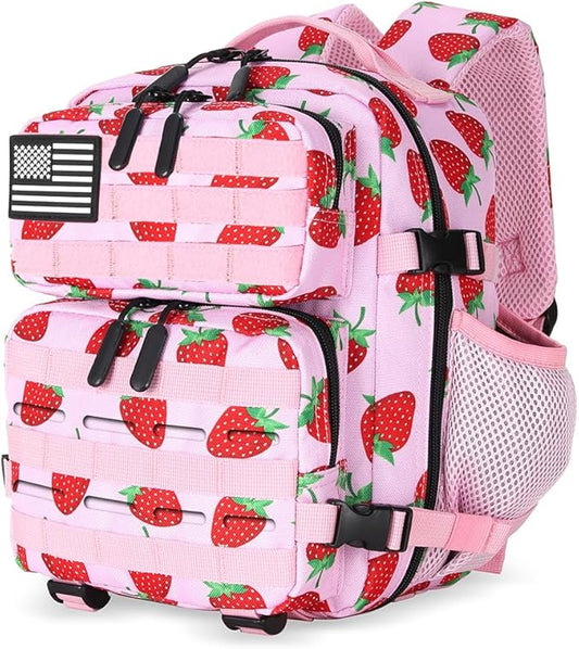 9L Mini Tactical Backpack 9L Assault Pack 9L Tactical Backpack Hiking Fitness Backpack(Strawberry)