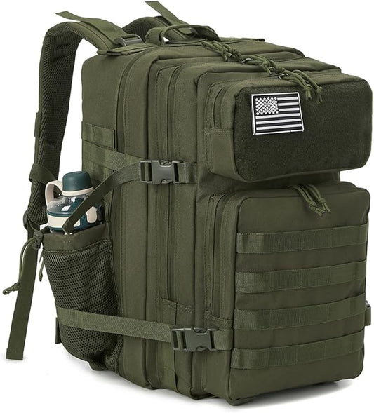 QT&QY 25L/45L Military Tactical Backpack For Men Molle Daypack 3 Day Bug Out Bag Hiking Rucksack With Bottle Holder