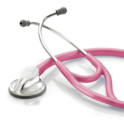 ADC Adscope 600 Platinum Series Cardiology Stethoscope with Tunable AFD Technology, 27 inch Length, Metallic Raspberry
