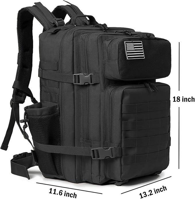 QT&QY 25L/45L Military Tactical Backpack For Men Molle Daypack 3 Day Bug Out Bag Hiking Rucksack With Bottle Holder