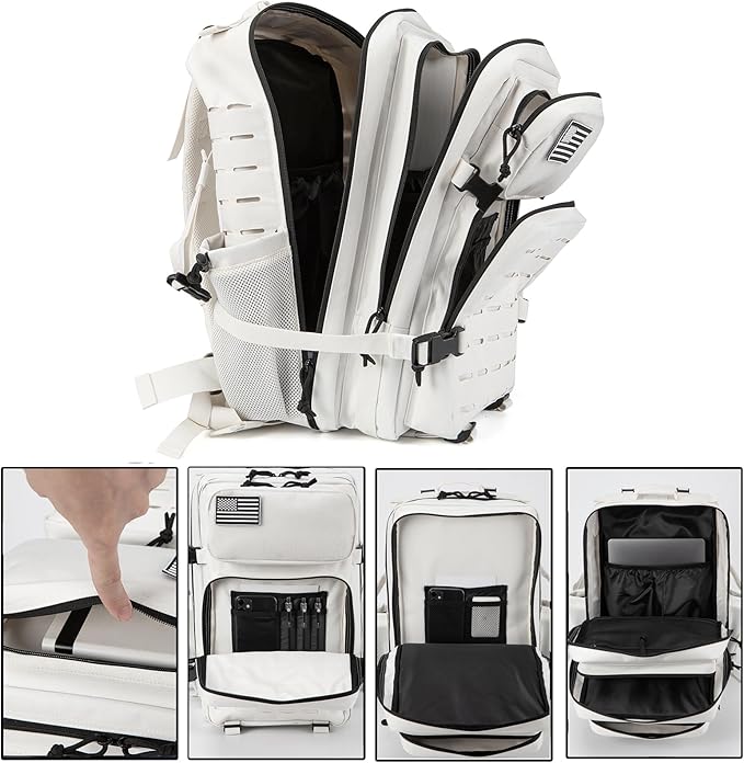 QT&QY 25L/45L Military Tactical Backpack For Men Molle Daypack 3 Day Bug Out Bag Hiking Rucksack With Bottle Holder