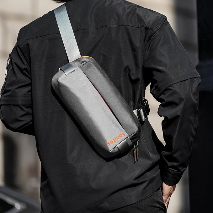 tomtoc Compact EDC Sling Bag, Minimalist Chest Shoulder Backpack Crossbody Bag for Men Women, Lightweight Carry Casual Bag