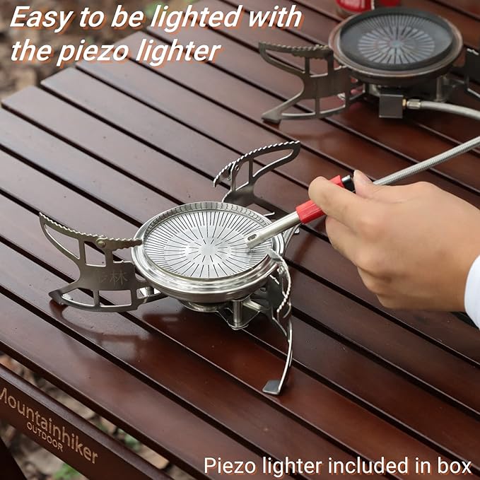 Bulin Camping Stove Burner 3500W/3800W/5800W/6800W/18000W Adjustable Ultralight Backpacking Stove Windproof Camp Portable Propane Stove for Camping Hiking Backpack Outdoor