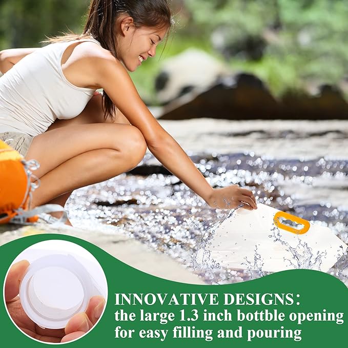 1.3 Gallon Collapsible Water Storage Bag Emergency Jug Container Clear Plastic Water Bladder for Outdoor Sport Camping Hiking No Leak, Freezable, Odorless, Flat Folding (No Scale)