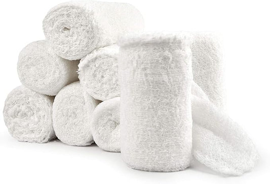 8 Pack Sterile Gauze Stretch Bandage Roll, 4.5 Inch x 4.1 Yards 6 Ply Approved, Kerlix Gauze Bandage Rolls Used for Wound Care, Easy to Use Cotton Ply Rolled Hand Wrap Dressing Ankles & Knees