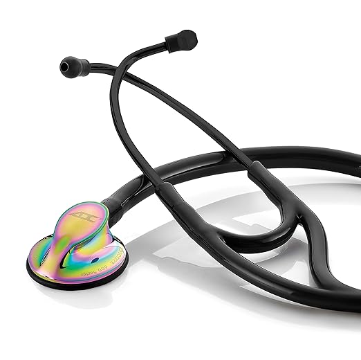 ADC Adscope 600 Platinum Series Cardiology Stethoscope with Tunable AFD Technology, 27 inch Length, Iridescent Tactical