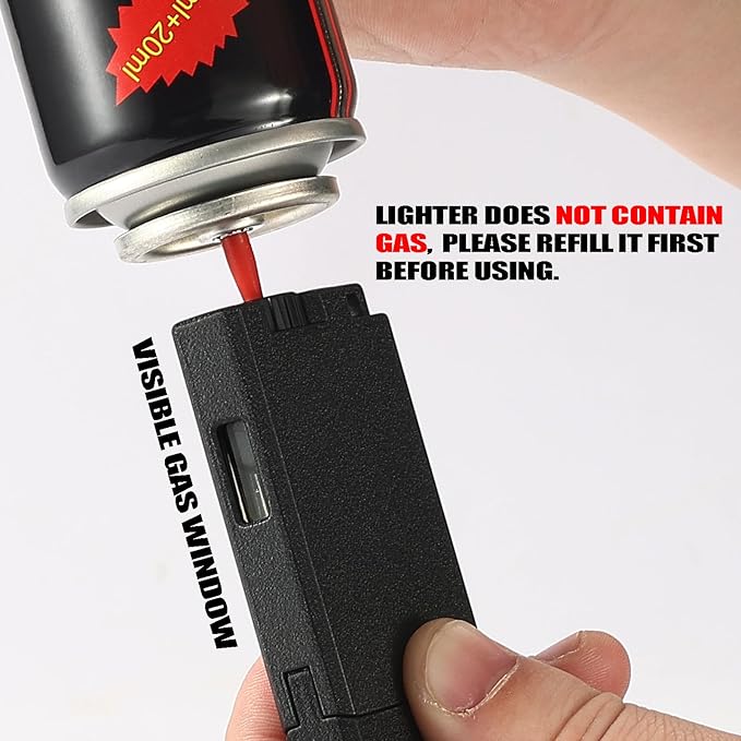 Butane Lighter with Keyhole, 2 Pack Double Jet Flame Torch Lighter with Visible Window, Adjustable and Refillable Pocket Lighter for Men and Women,Without Gas(Matte Black)