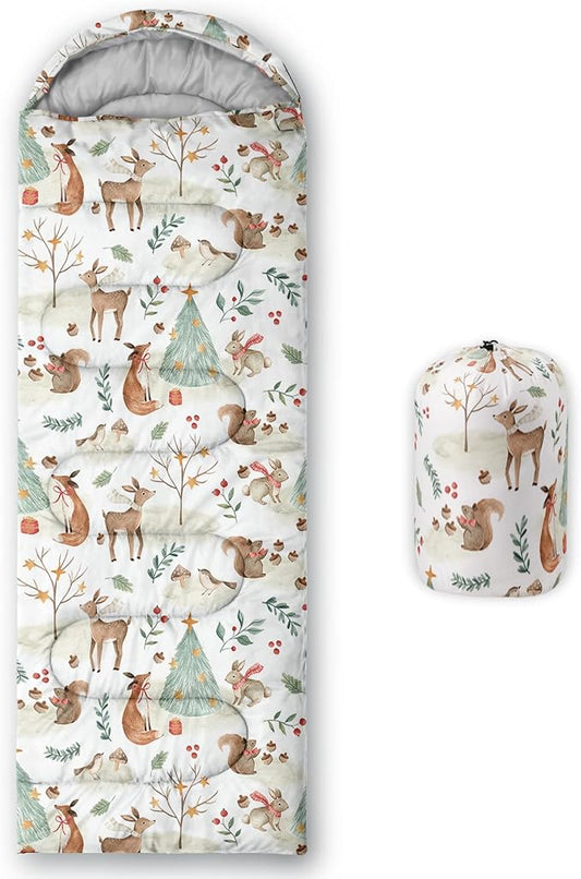 QOOMO Camping Sleeping Bags,3 Season Warm & Cool Weather,Lightweight,Waterproof Sleeping Bags for Adults & Kids,Traveling,and Outdoors,Camping Gear Equipment