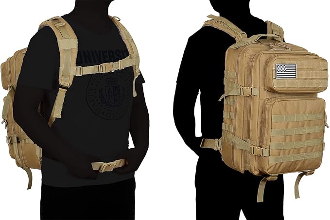 QT&QY 45L Military Tactical Backpacks Molle Army Assault Pack 3 Day Bug Out Bag Hiking Treeking Rucksack…