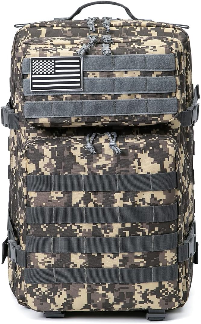 QT&QY 45L Military Tactical Backpacks Molle Army Assault Pack 3 Day Bug Out Bag Hiking Treeking Rucksack…
