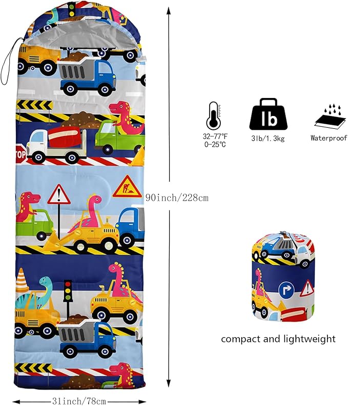 QOOMO Camping Sleeping Bags,3 Season Warm & Cool Weather,Lightweight,Waterproof Sleeping Bags for Adults & Kids,Traveling,and Outdoors,Camping Gear Equipment