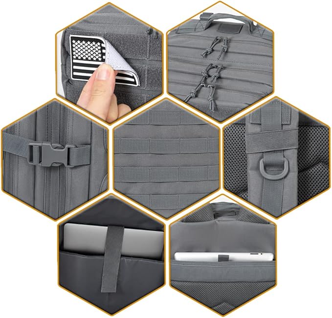 QT&QY 45L Military Tactical Backpacks Molle Army Assault Pack 3 Day Bug Out Bag Hiking Treeking Rucksack…