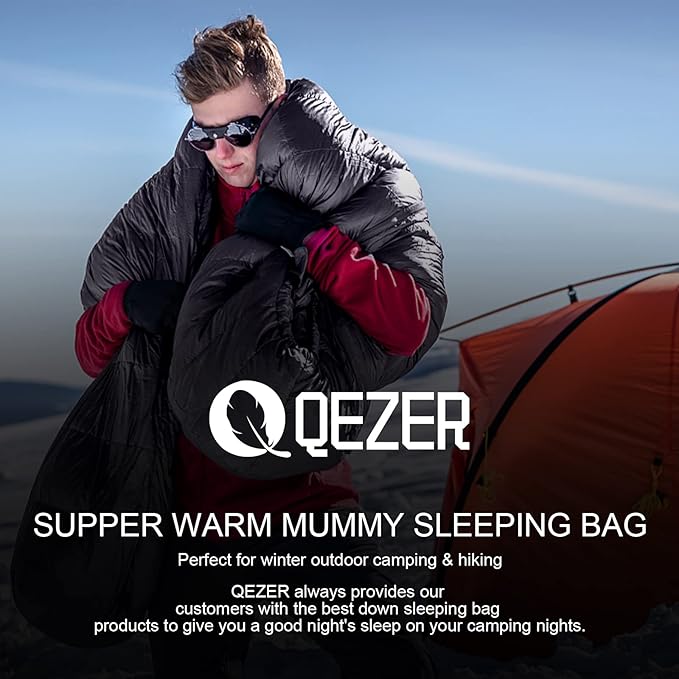 0 Degree Sleeping Bag for Adults - 660 Fill Power Down Bag for Cold Weather -20F / -8F / 0F / 10F Large Lightweight