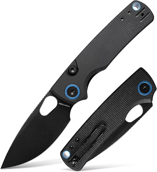 Vosteed Porcupine EDC Folding Knife, 2.99’’ 14C28N Steel Big Belly Blade, Top Liner Lock Micarta Handle - Lightweight Pocket knives for Men & Women Camping Hiking - A2601