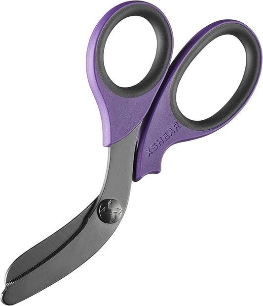 xShear® 7.5” Extreme Duty Trauma Shears - The perfect scissors for the Paramedic, EMT, Nurse or any Emergency Healthcare Provider (Purple/Black)