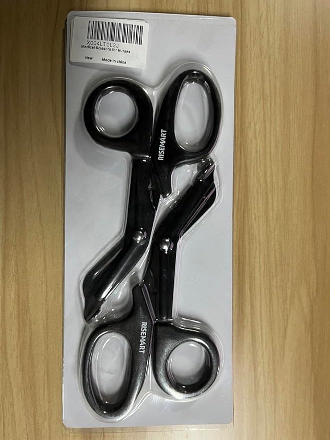 Trauma Shears - RISEMART Bandage Scissors for Nurses, 7.5" Fluoride Coated Non-stick Blades Stainless Steel Nursing Scissors for Doctor, Nurses, Nursing Students, EMS, EMT