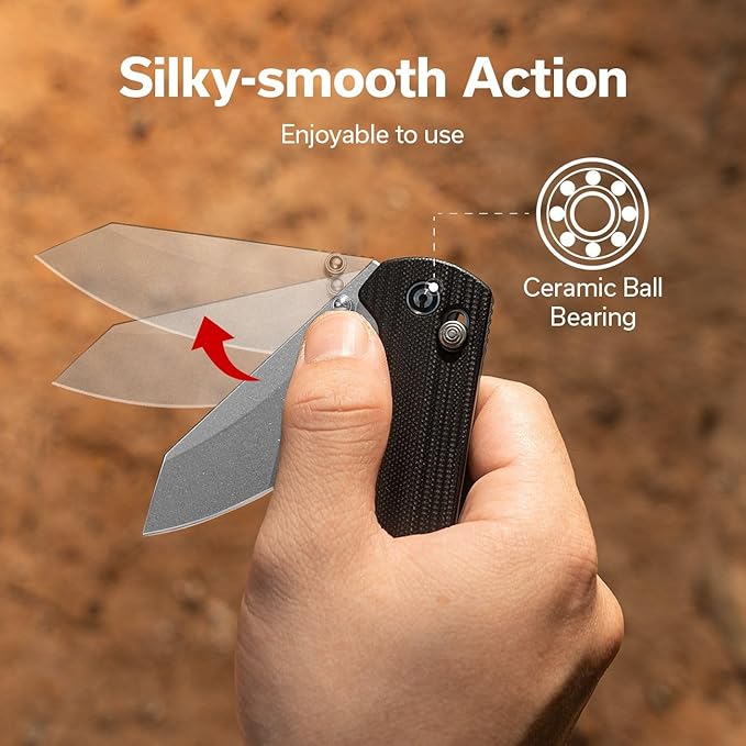 CIVIVI Yonder Folding Pocket Knife for EDC, Crossbar Lock Knife with 2.88" 14C28N Blade G10 Handle, Lightweight Knife Gifts for Men Women Camping Hiking, Designed by Zac Whitmore C23073-1