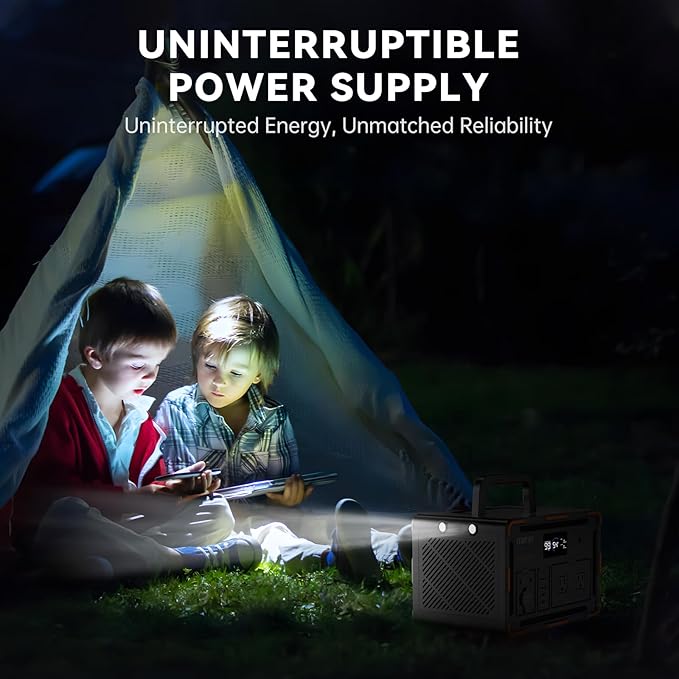 600W Portable Power Station EM600, 599.4Wh 162000mAh Solar Generator with USB-C PD 100W, Pure Sine Wave AC, 10 Outputs, Wireless Charging for Outdoors Camping Travel, RV, Home Backup(SOS Light)