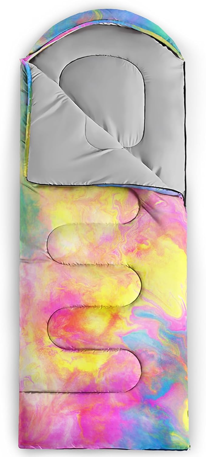 QOOMO Camping Sleeping Bags,3 Season Warm & Cool Weather,Lightweight,Waterproof Sleeping Bags for Adults & Kids,Traveling,and Outdoors,Camping Gear Equipment