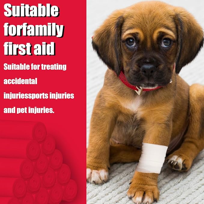 24 Pack Gauze Rolls Bandages 4 ” x 4.1 yd Premium Quality Lint and Latex-Free Conforming Stretch Designed for Wound Care for Wound Dressing Support(Ideal for Home and car First aid Kits)