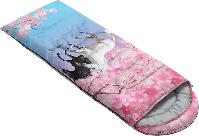 QOOMO Camping Sleeping Bags,3 Season Warm & Cool Weather,Lightweight,Waterproof Sleeping Bags for Adults & Kids,Traveling,and Outdoors,Camping Gear Equipment