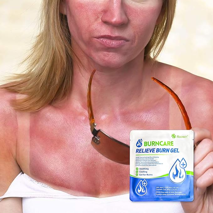 Burn Kit, 4pcs Burn Dressings 4x4”, 8pcs Burn Gel Packets 3.5g, 4pcs Burn Pads, First Aid Kit Cooling Soothing Cream Relief with Bandage, Nitrile Gloves, Scissors, Tape