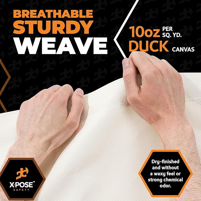 Xpose Safety Canvas Tarp - 10oz White Canvas Tarps Heavy Duty Water Resistant with Brass Grommets- Multipurpose Outdoor Tarpaulin for Camping, Canopy, Trailer, Equipment Cover 5' x 7' (2 Pack)