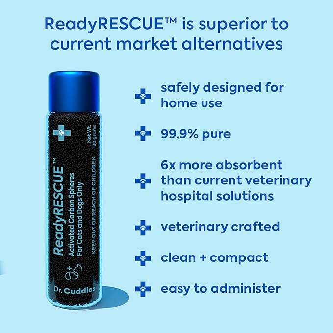 ReadyRESCUE - Dog First Aid Kit Essential - Activated Charcoal Detox for Dogs, Cats, Pets - Animal First Aid Kit - Dog Medical Emergency Kit - Dog Travel Essentials - 30g (1 Vial of 30g)