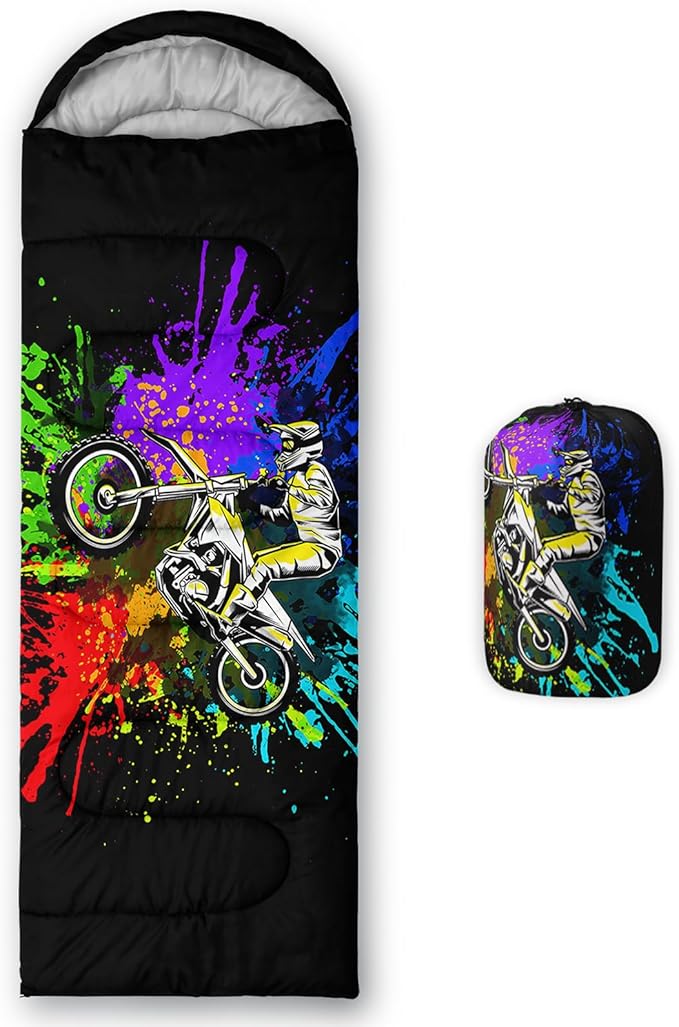 QOOMO Camping Sleeping Bags,3 Season Warm & Cool Weather,Lightweight,Waterproof Sleeping Bags for Adults & Kids,Traveling,and Outdoors,Camping Gear Equipment