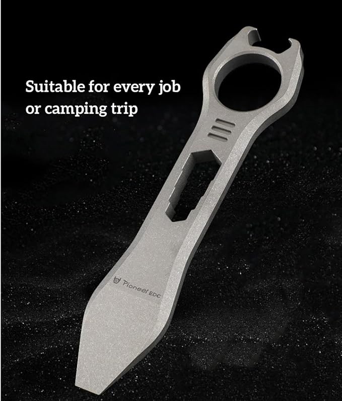 Titanium EDC Pry Bar Multi Tool Bottle Opener Nail Puller Crowbar Wrench Screwdriver Compact Size EDC Multi Tool