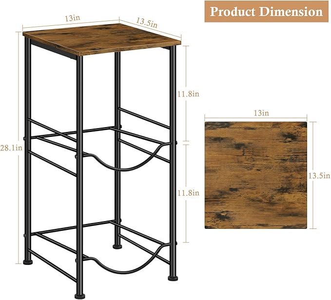 Water Jug Holder 5 Gallon Water Bottle Storage Rack Water Dispenser Stand with Top Shelf 5 gal water Jug Storage Rack for Kitchen, Dining Room, Office, Rustic Brown