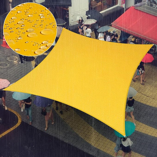 Amgo 10' x 13' Custom Size Yellow Rectangle Square Waterproof Sun Shade Sail Order to Make UPF50+ AMWTPR0712 Canopy Awning, 98% UV Blockage Water Resistant, Backyard Patio Garden (We Customize)