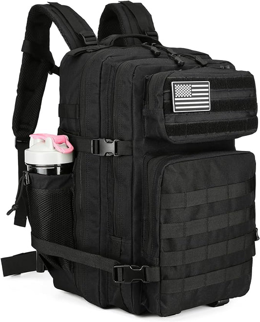 45L Tactical Assault Backpack 3 day assault pack with Molle Waterproof backpack Rucksack for Tactical Backpacks (Black)