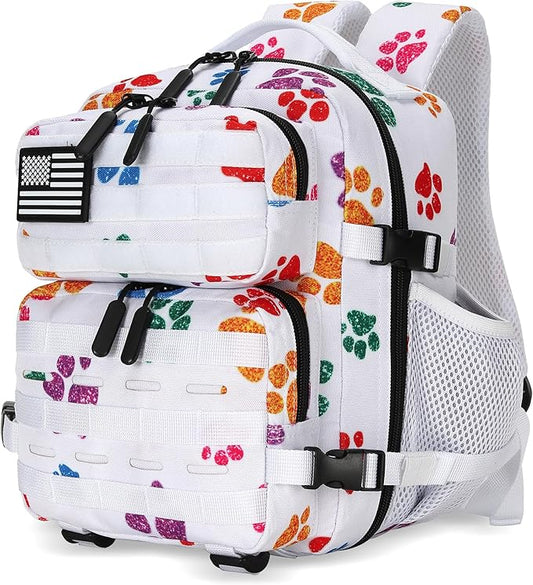 9L Mini Tactical Backpack 9L Assault Pack 9L Tactical Backpack Hiking Fitness Backpack(Colorful Cat's Paw)